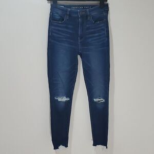 American Eagle next level stretch dark wash super high rise jeggings